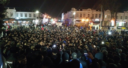 Митинг против инициативы переименования Ингушетии в Аланию. Владикавказ, 5 марта 2017 года. Фото Алана Цхурбаева для "Кавказского узла"