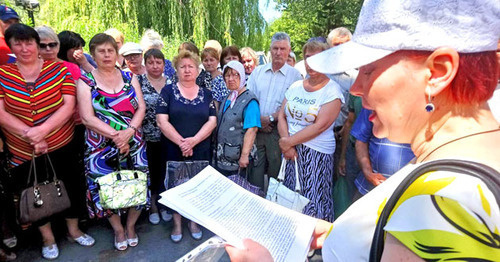 Участники акции протеста в Гуково. 19 июля 2017 г. Фото Вячеслава Прудникова для "Кавказского узла"