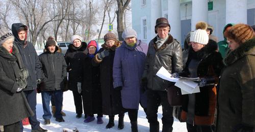 Пикет шахтеров в Гуково. 26 февраля 2018 г. Фото Вячеслава Прудникова для "Кавказского узла"