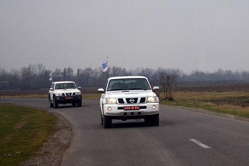 Автомобили миссии ОБСЕ в зоне карабахского конфликта. Фото пресс-службы Минобороны Азербайджана: https://mod.gov.az/ru/news/monitoring-zavershilsya-bez-incidentov-22985.html