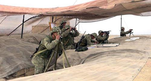 Азербайджанские военные на учениях. Ноябрь 2018 года. Фото с сайта Минобороны Азербайджана. https://mod.gov.az/ru/news/v-ramkah-kshvi-vojska-nahchyvanskogo-garnizona-uspeshno-proveli-etap-s-boevoj-strelboj-video-24912.html