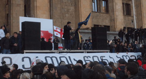 Акция протеста в Тбилиси 17 ноября 2019 года. Фото Беслана Кмузова для "Кавказского узла".