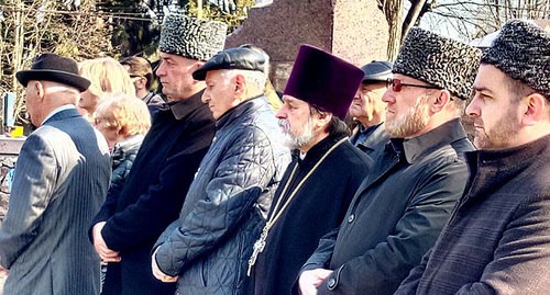 Участники митинга, приуроченного к 76-й годовщине депортации балкарцев. Нальчик, 8 марта 2020 года. Фото Людмилы Маратовой для "Кавказского узла".