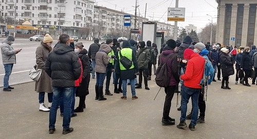 Участники акции протеста. Волгоград, 31 января 2021 года. Фото Татьяны Филимоновой для "Кавказского узла".