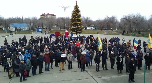 Митинг собрал вдвое меньше участников, чем было заявлено. Элиста, 5 января 2020 года. Фото Алены Садовской для "Кавказского узла"